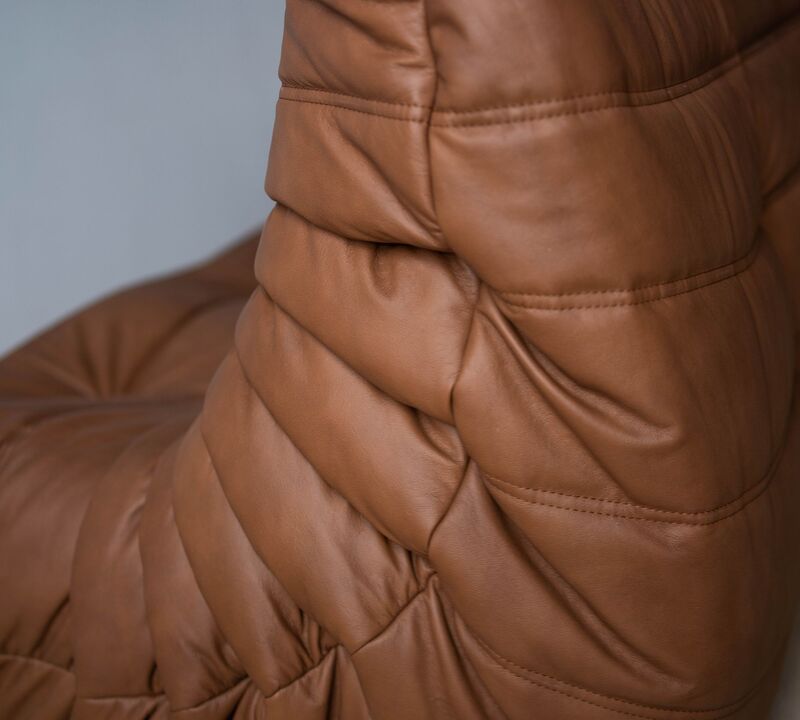 Togo Sofa 3-seater Smooth leather Folk Brown