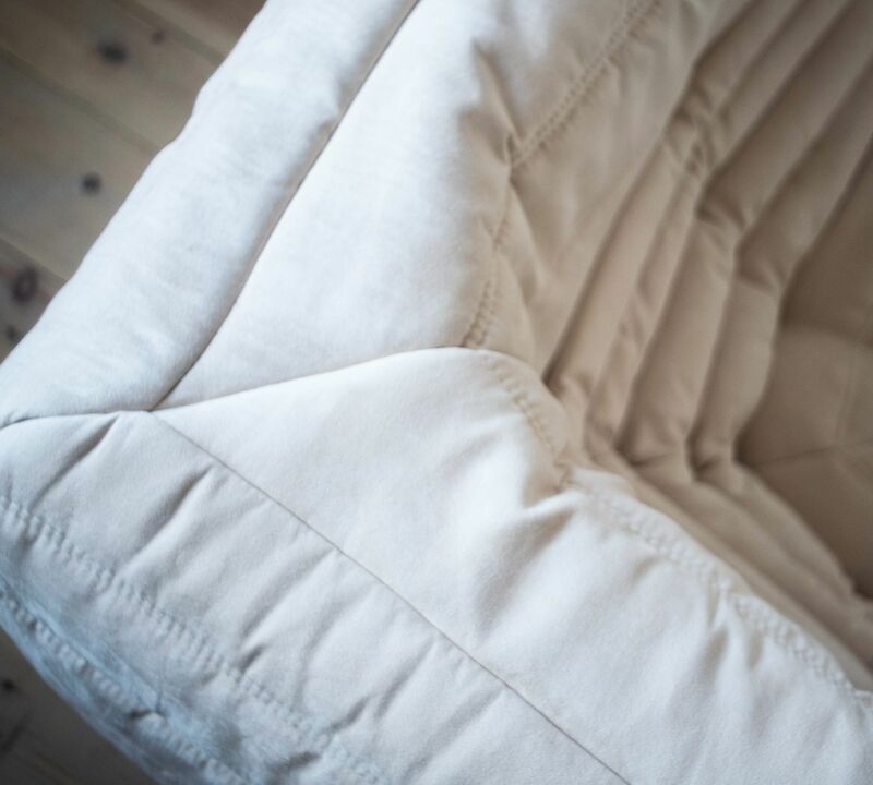 Togo Corner Sofa Faux Leather Light Beige