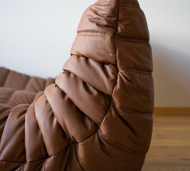 Togo Sofa 2-seater Smooth Leather Folk Brown