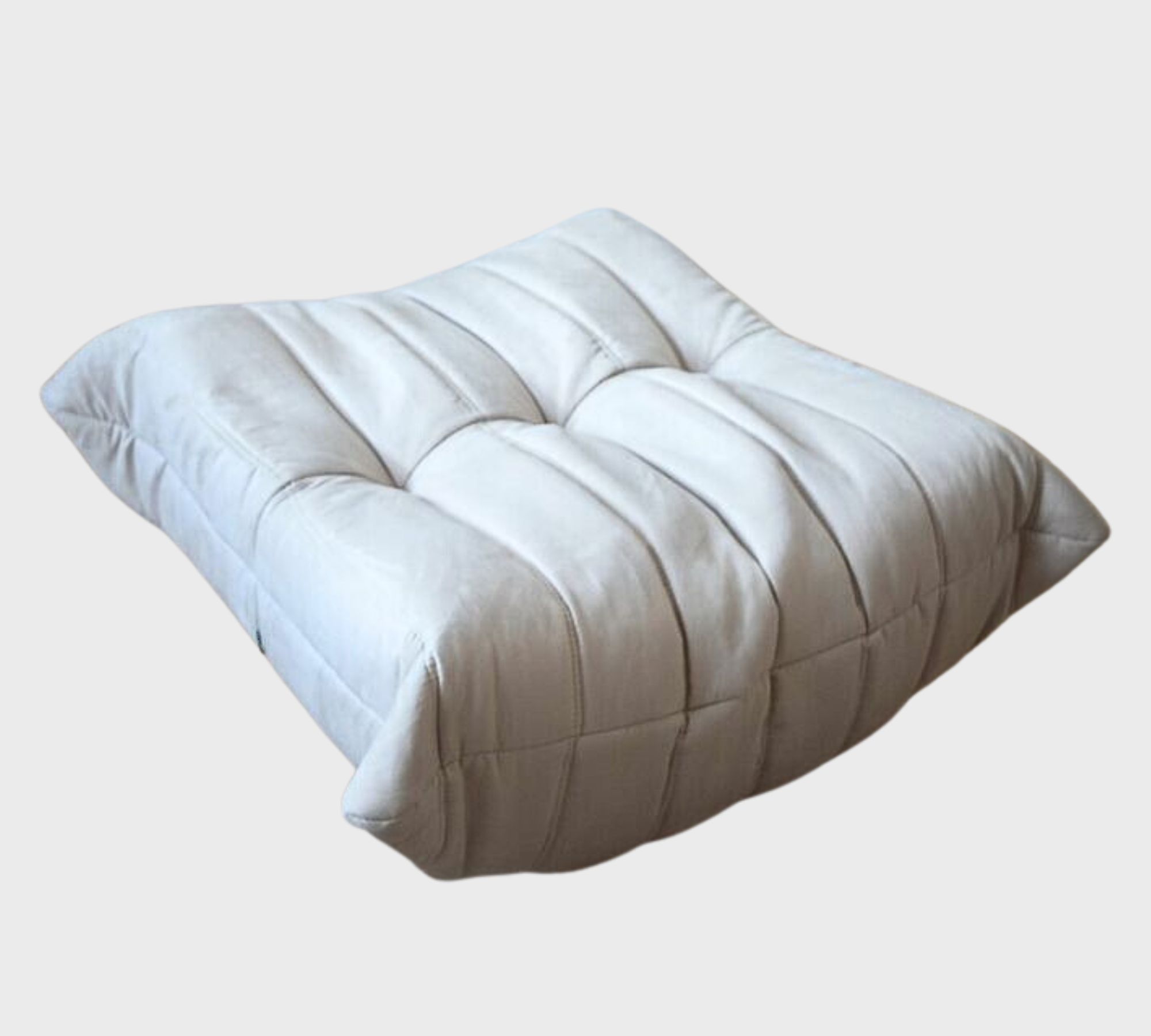 Togo Ottoman Faux Leather Light Beige