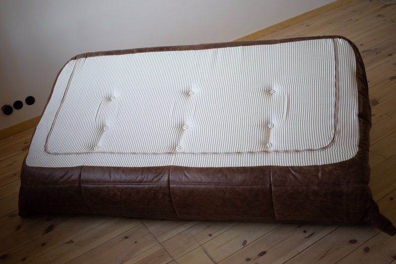 Divano Togo 3 posti pelle pull-up marrone noce