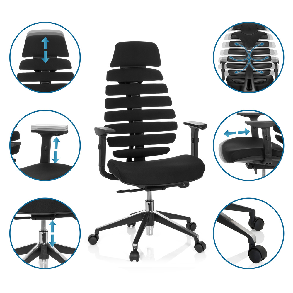 ERGO LINE II PRO office chair swivel fabric black