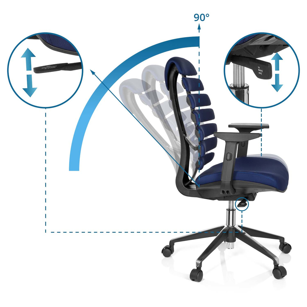 Ergo Line II Office Chair Swivel Fabric Blue