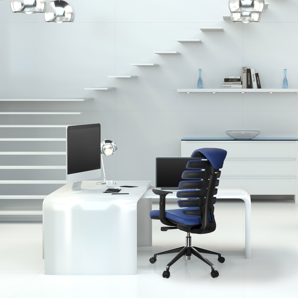 Ergo Line II Office Chair Swivel Fabric Blue