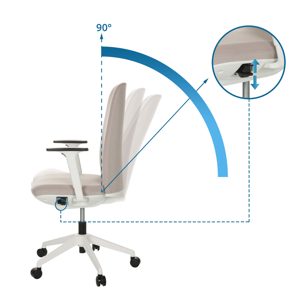 NESTORA Swivel Office Chair Fabric Beige