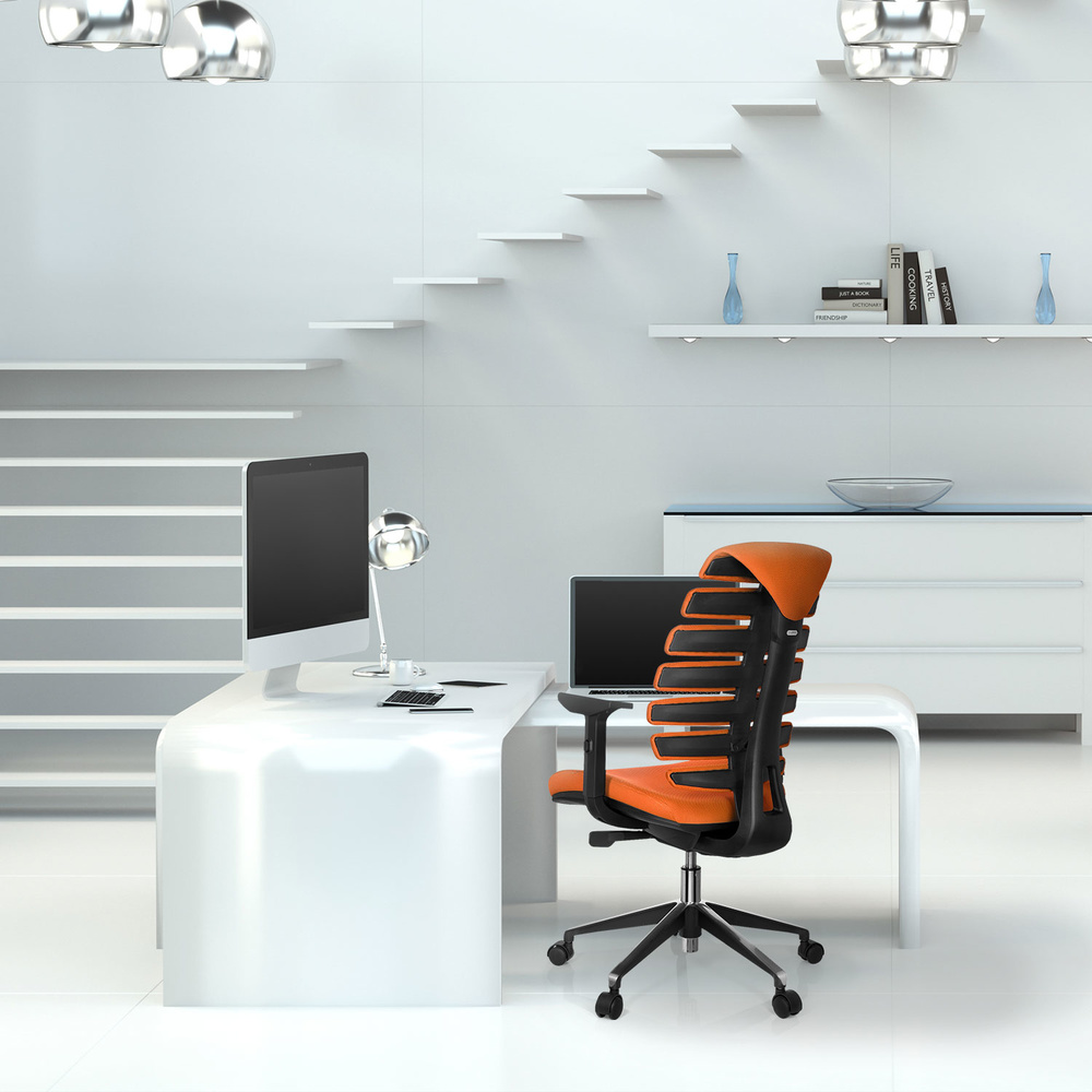 ERGO LINE II Office Chair Swivel Fabric Orange