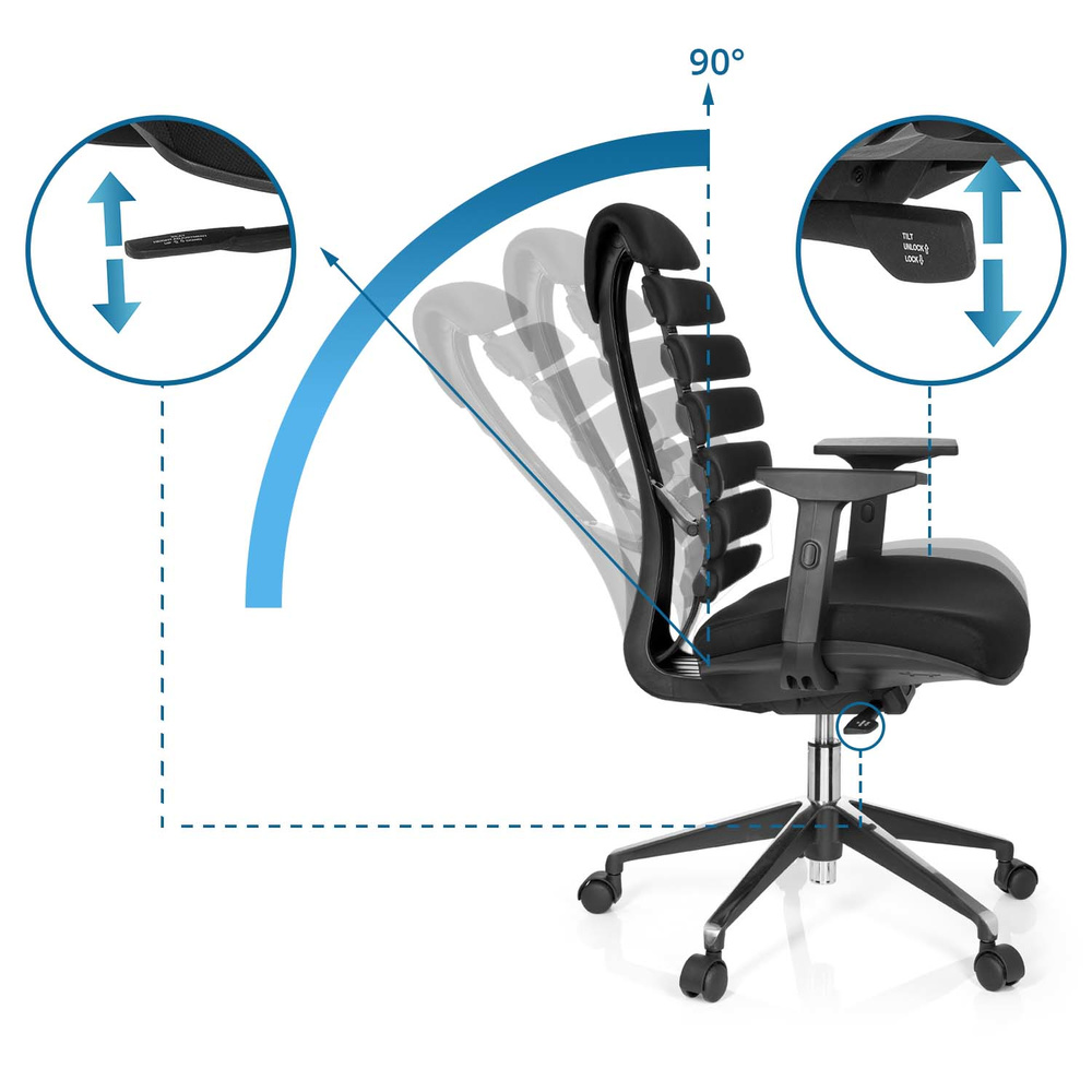 ERGO LINE II Office chair Swivel Fabric Black