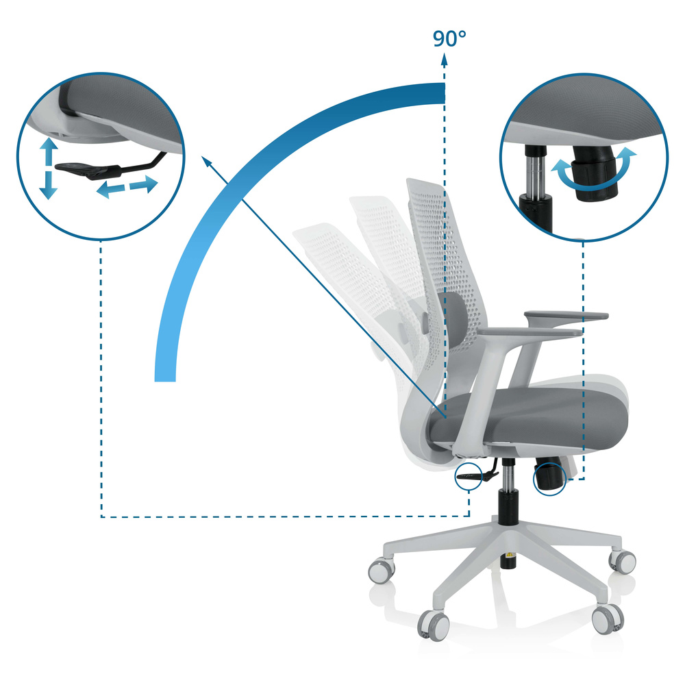 PARFERIO W Office chair Swivel Fabric Gray