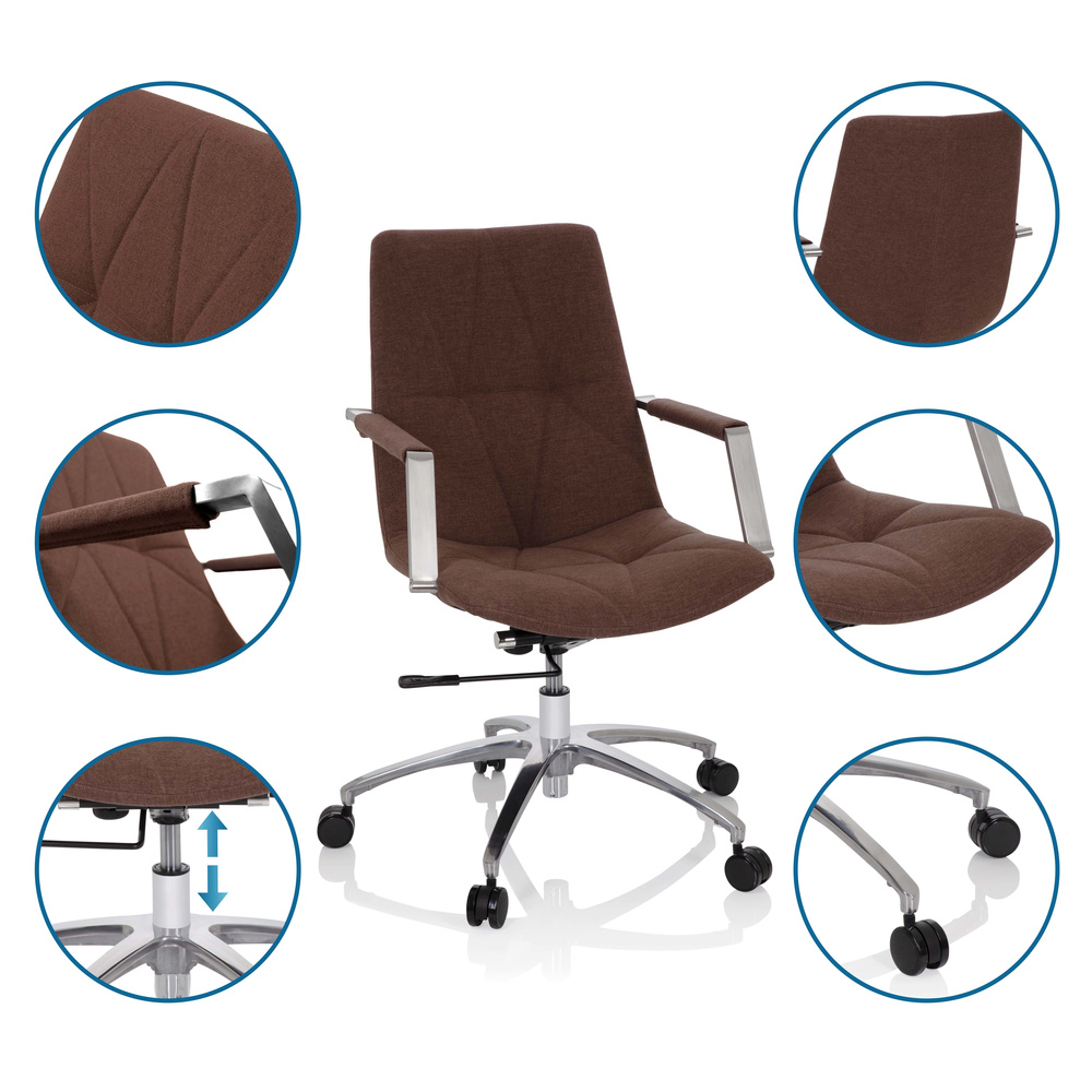 SARANTO II Office chair Swivel with casters Fabric Brown
