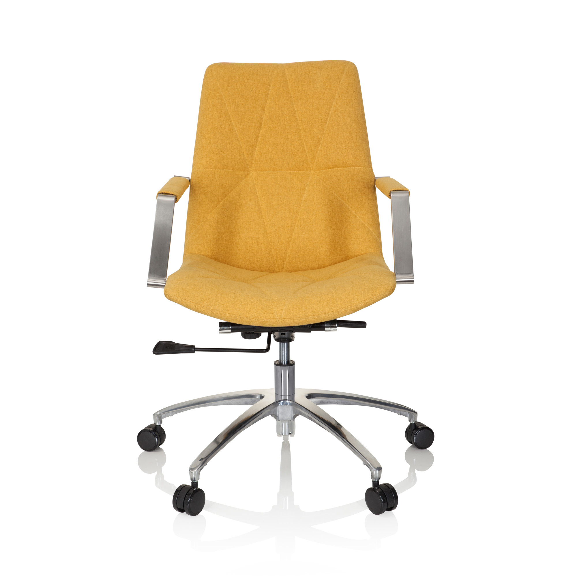 SARANTO II Office chair Swiveling with castors Fabric Mustard yellow