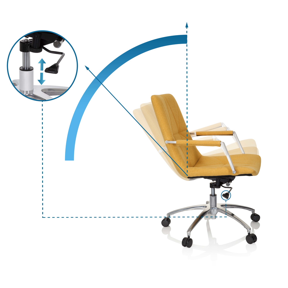 SARANTO II Office chair Swiveling with castors Fabric Mustard yellow