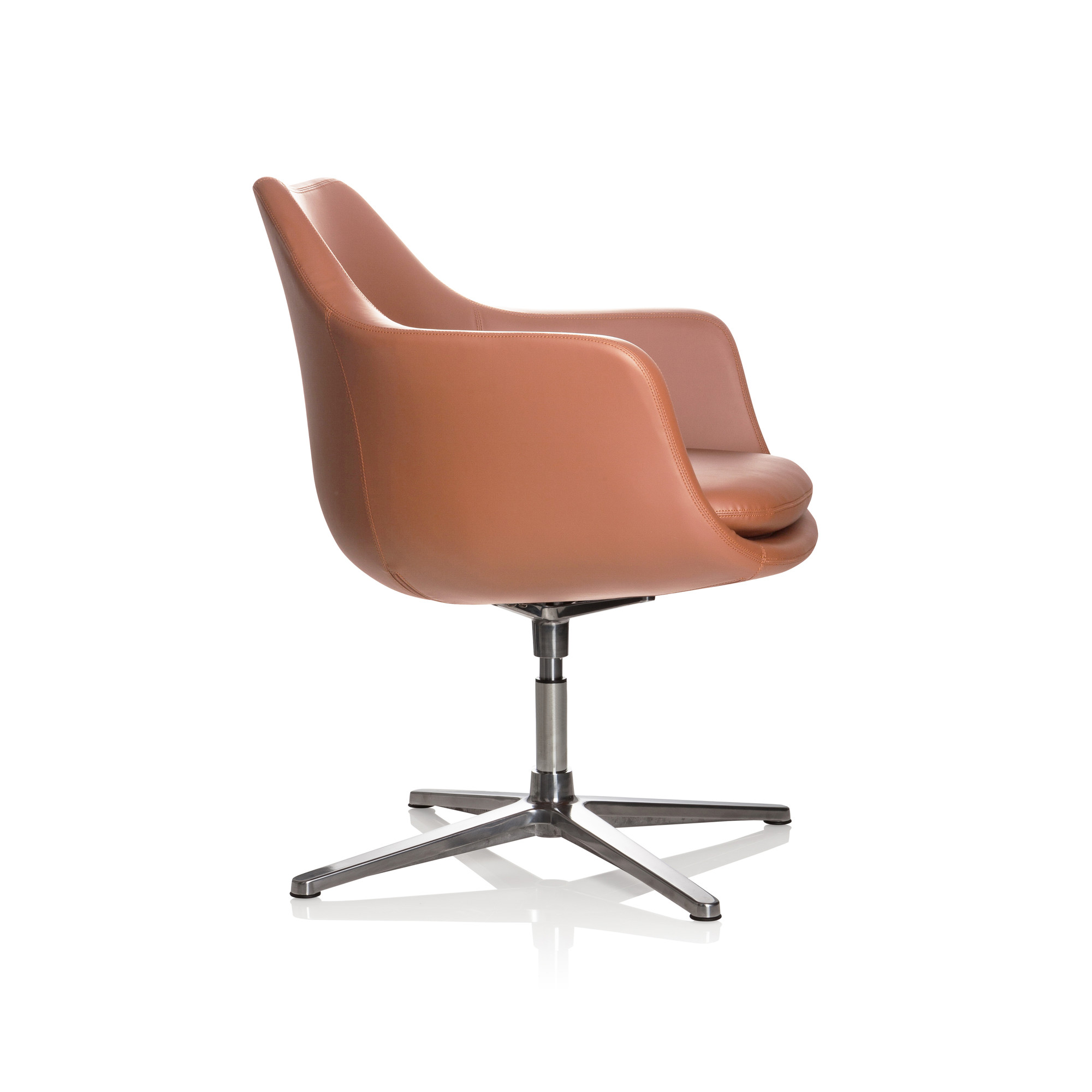 Artemia Swivel Armchair Faux Leather Brown