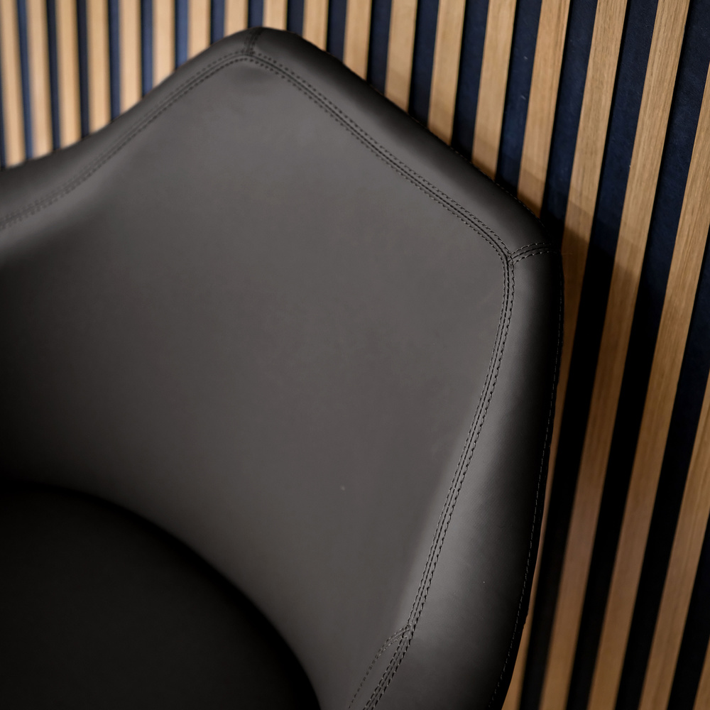 ARTEMIA Swivel Armchair Faux Leather Black