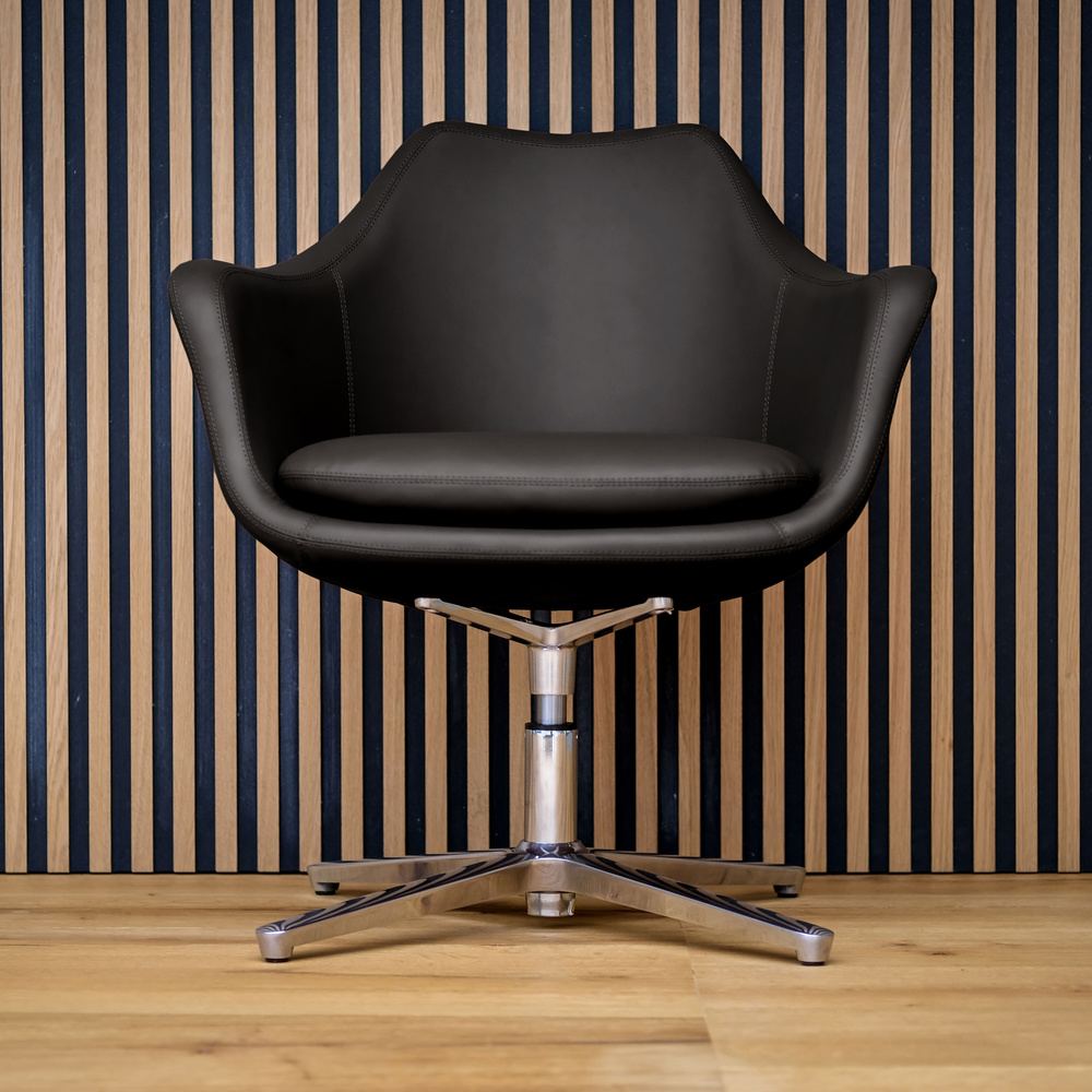 ARTEMIA Swivel Armchair Faux Leather Black