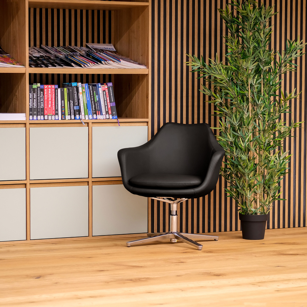 ARTEMIA Swivel Armchair Faux Leather Black