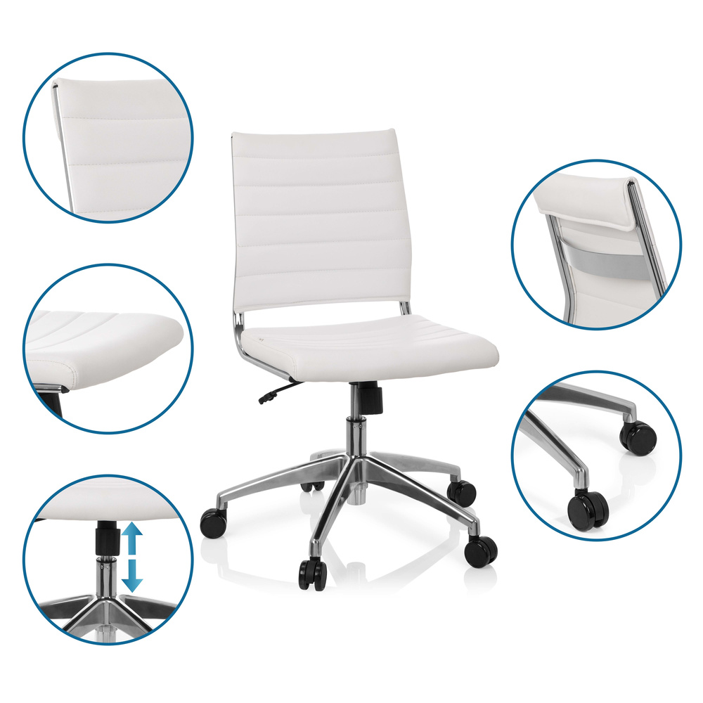 TRISHA Office Chair Swivel Faux Leather White