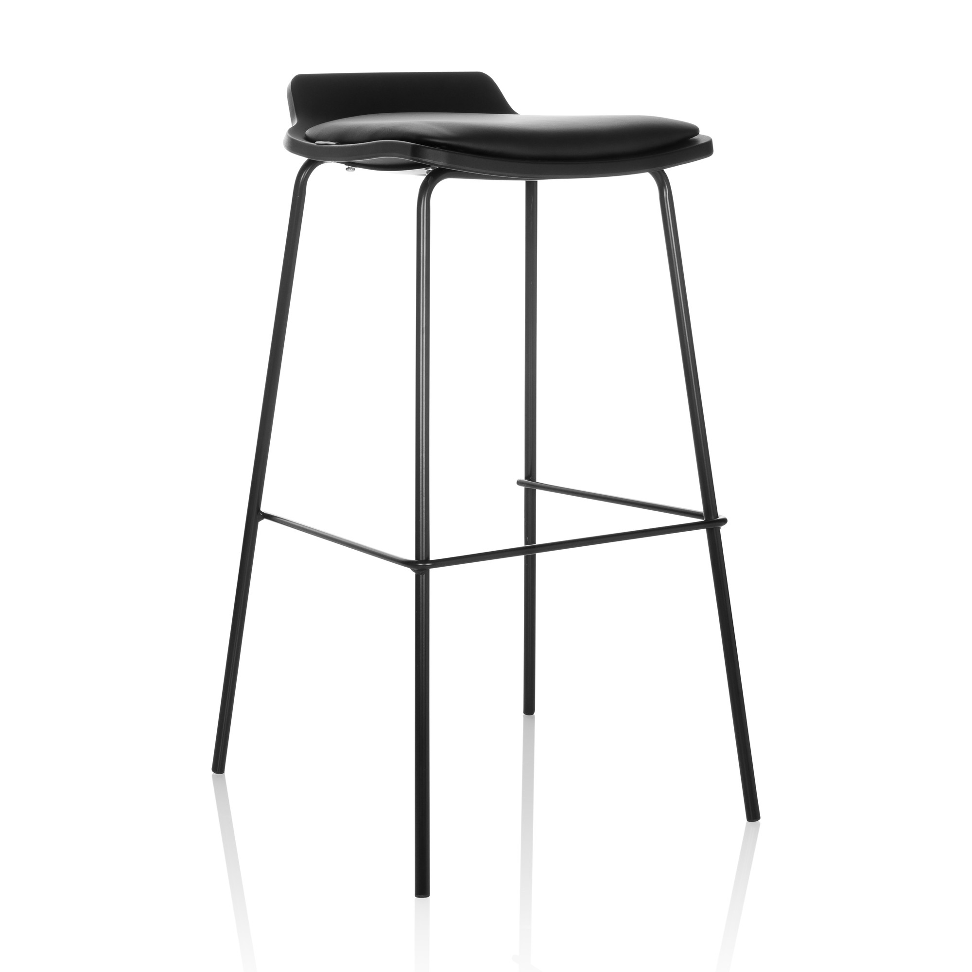 LONSO 10 stool faux leather metal black