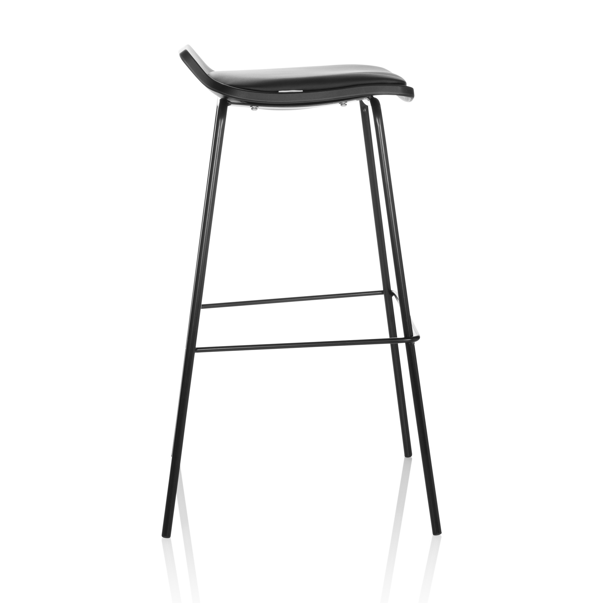 LONSO 10 stool faux leather metal black