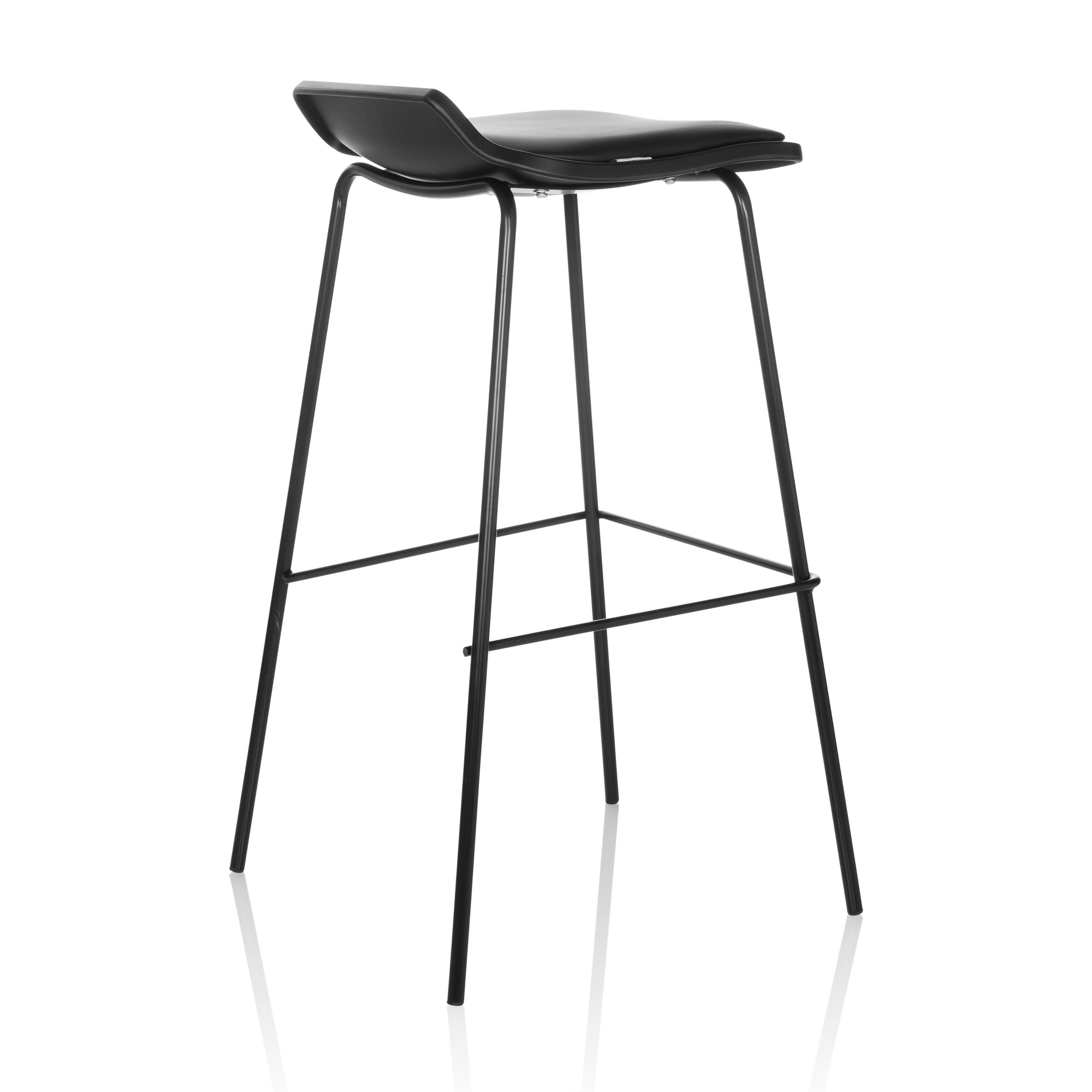 LONSO 10 stool faux leather metal black