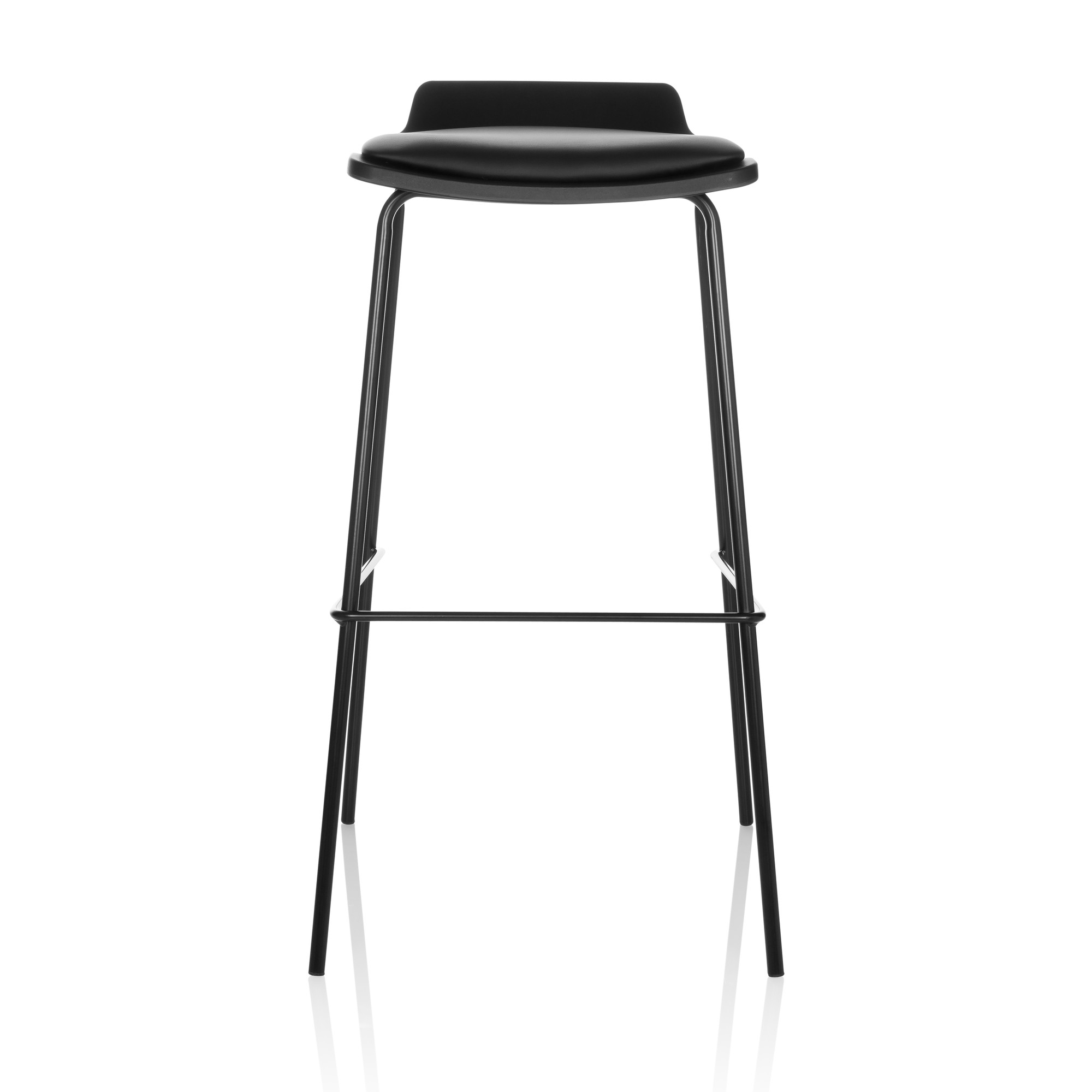 LONSO 10 stool faux leather metal black