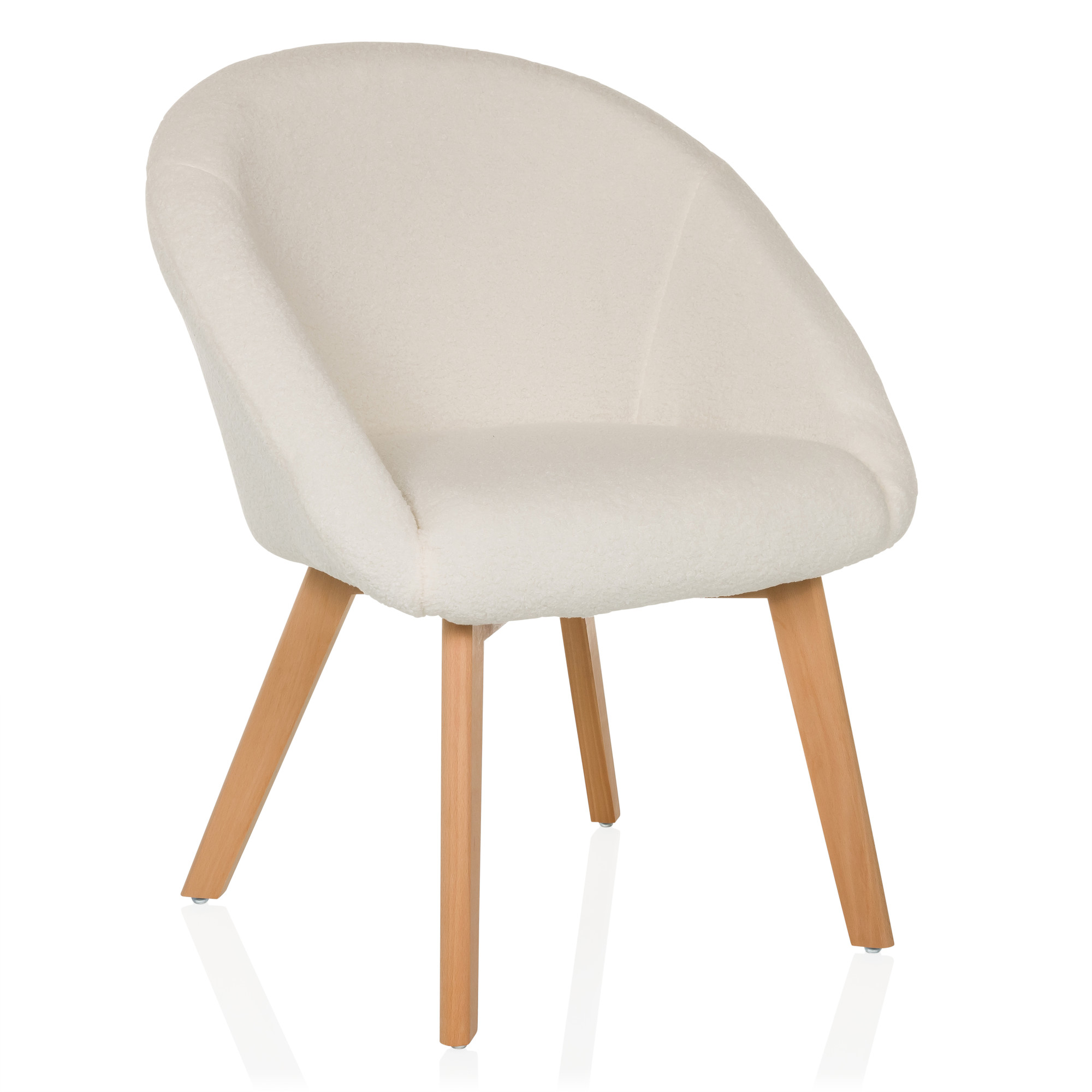 Scandi Ted Upholstered Chair Fabric White