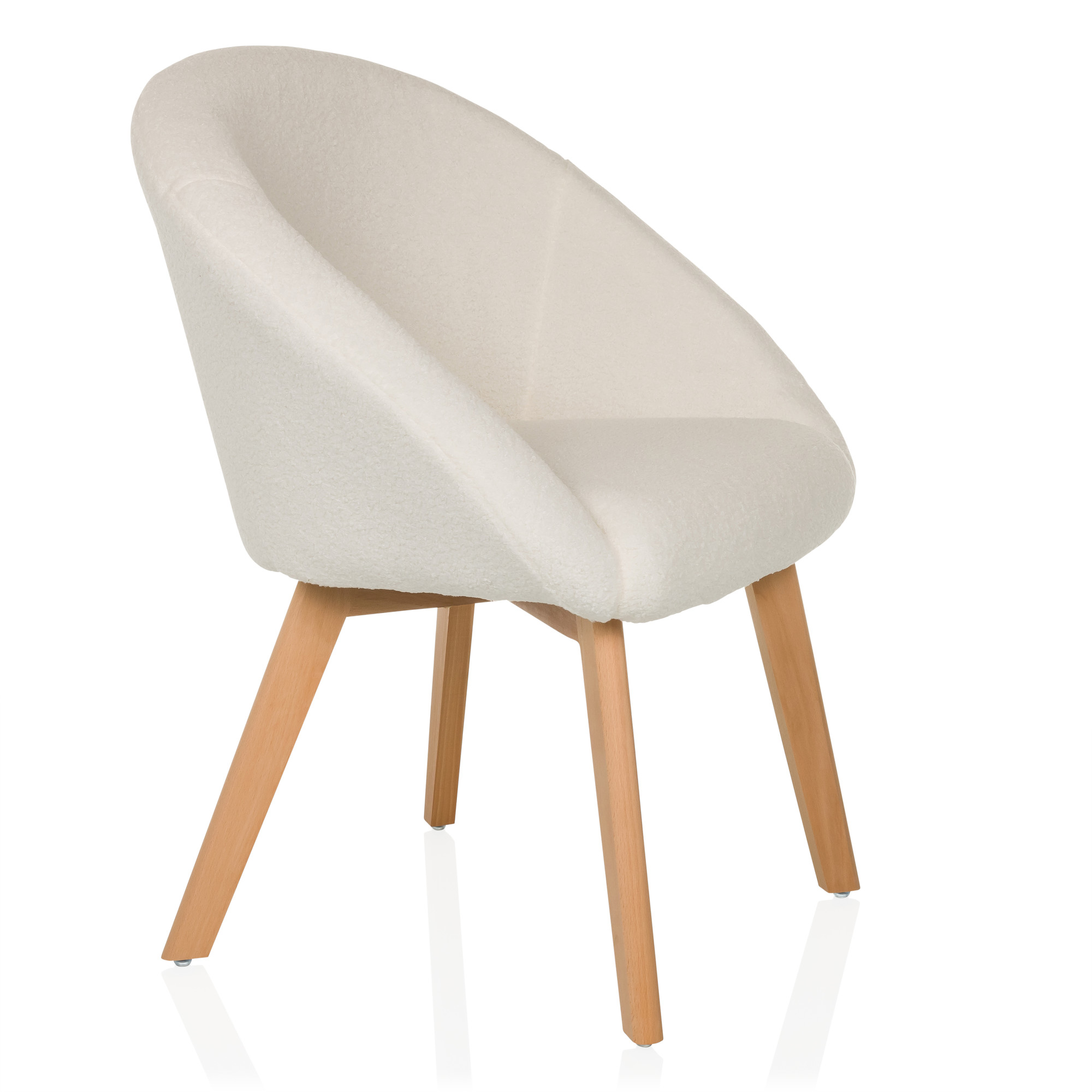 Scandi Ted Upholstered Chair Fabric White