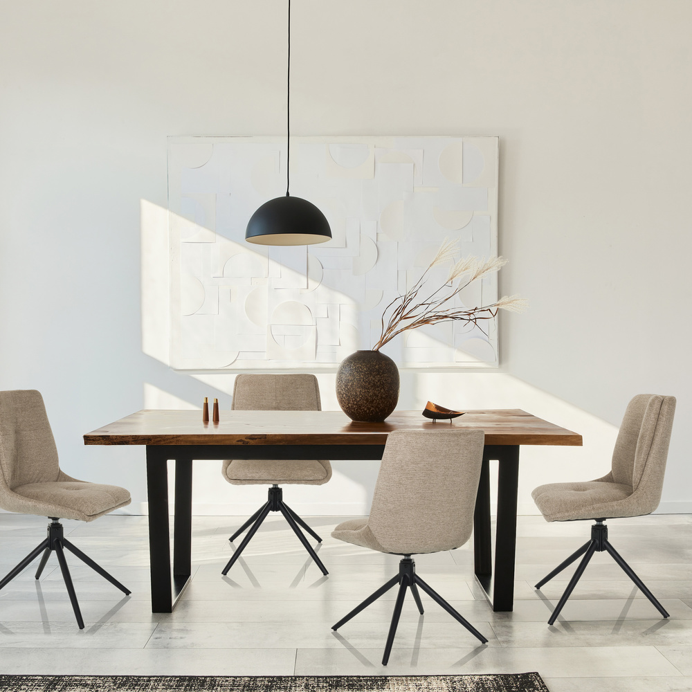 TARVISO I Dining chair Swivel Fabric Beige