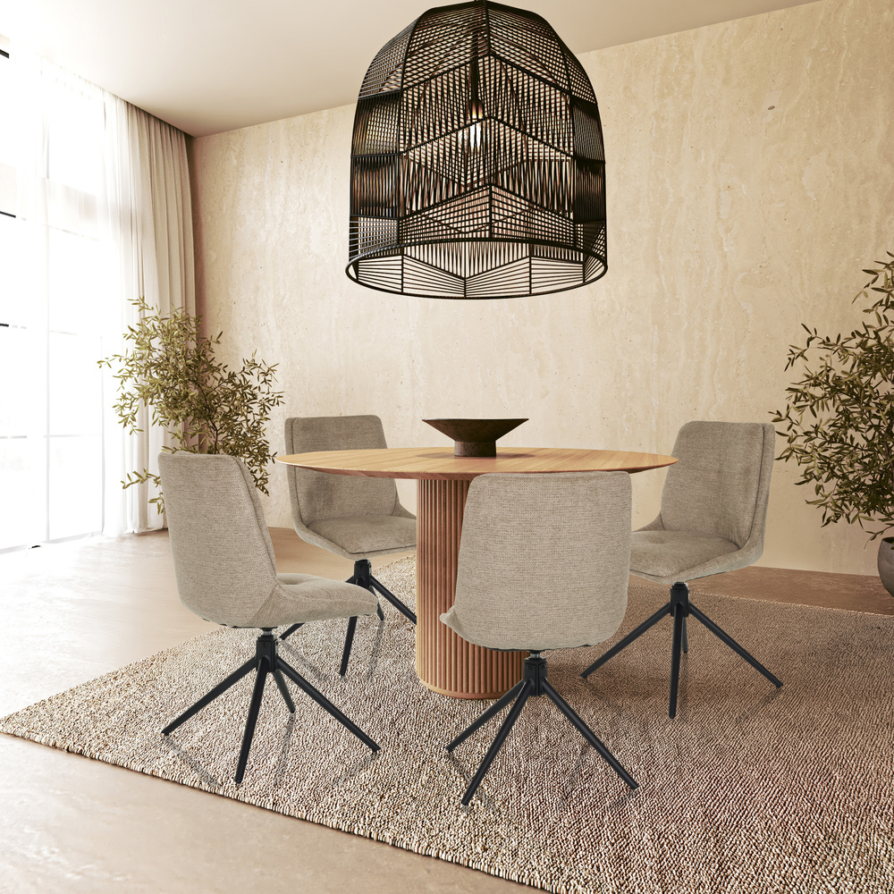TARVISO I Dining chair Swivel Fabric Beige