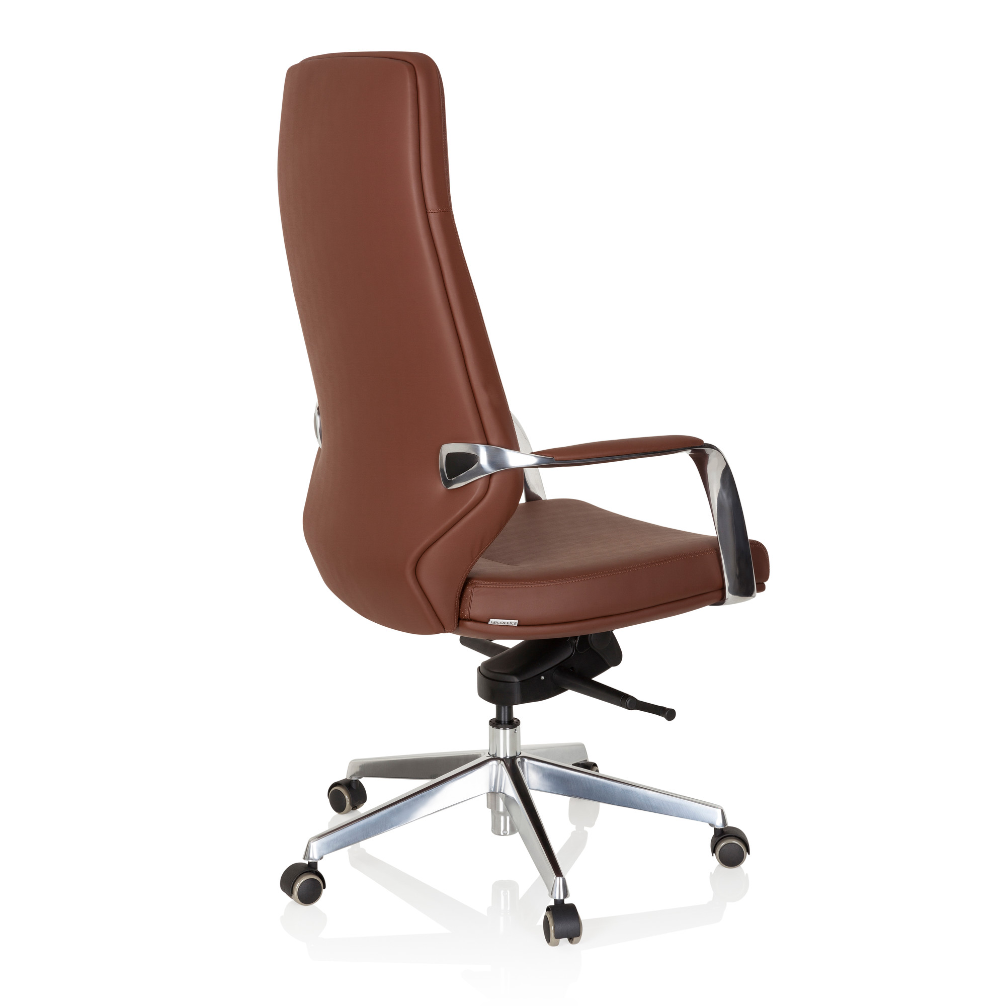 VELVET Swivel Office Chair Faux Leather Brown