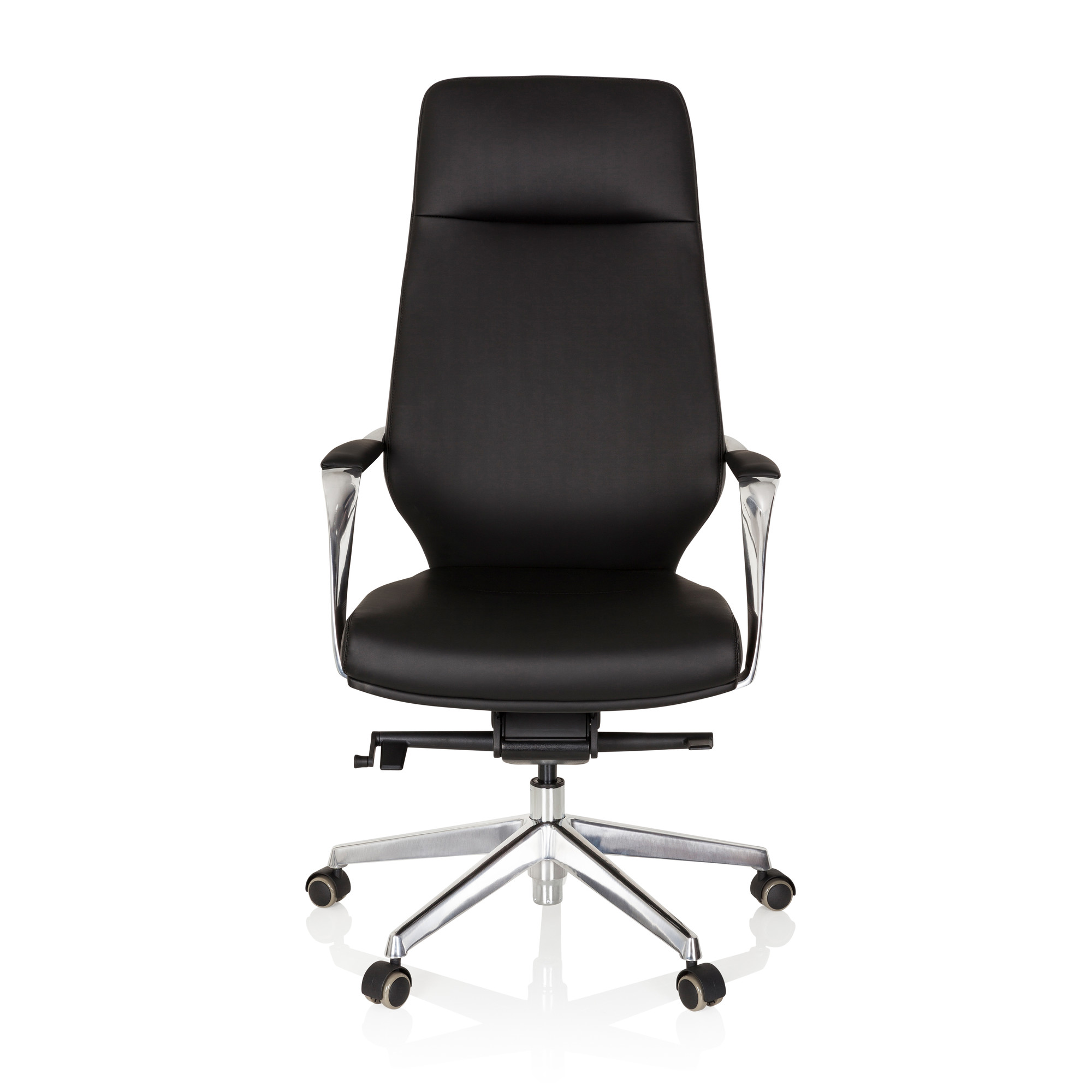 VELVET Swivel Office Chair Faux Leather Black