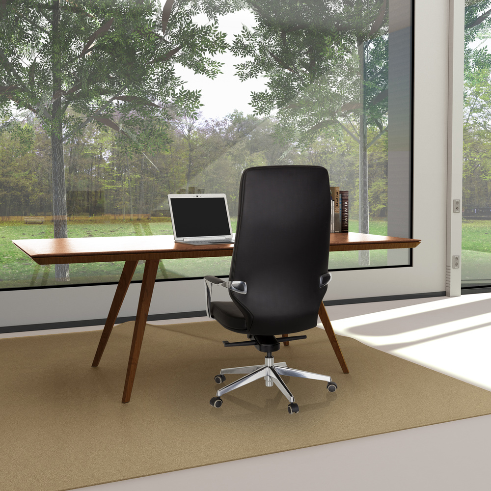 VELVET Swivel Office Chair Faux Leather Black