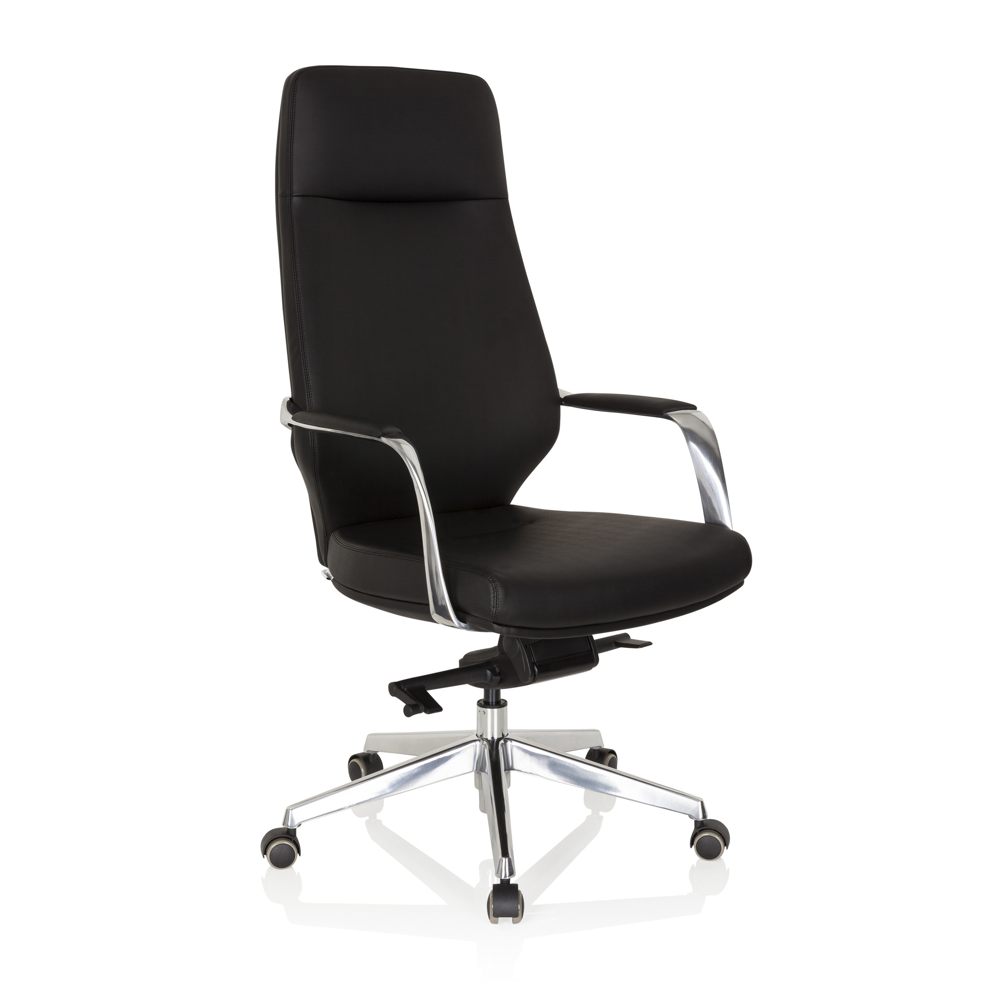 VELVET Swivel Office Chair Faux Leather Black