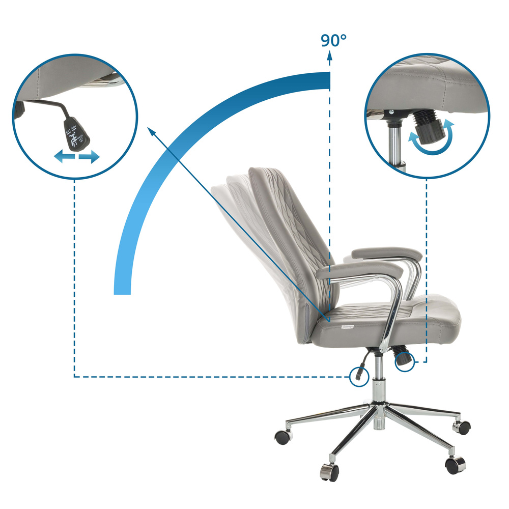 THEO I Office chair Swivel Faux leather Grey