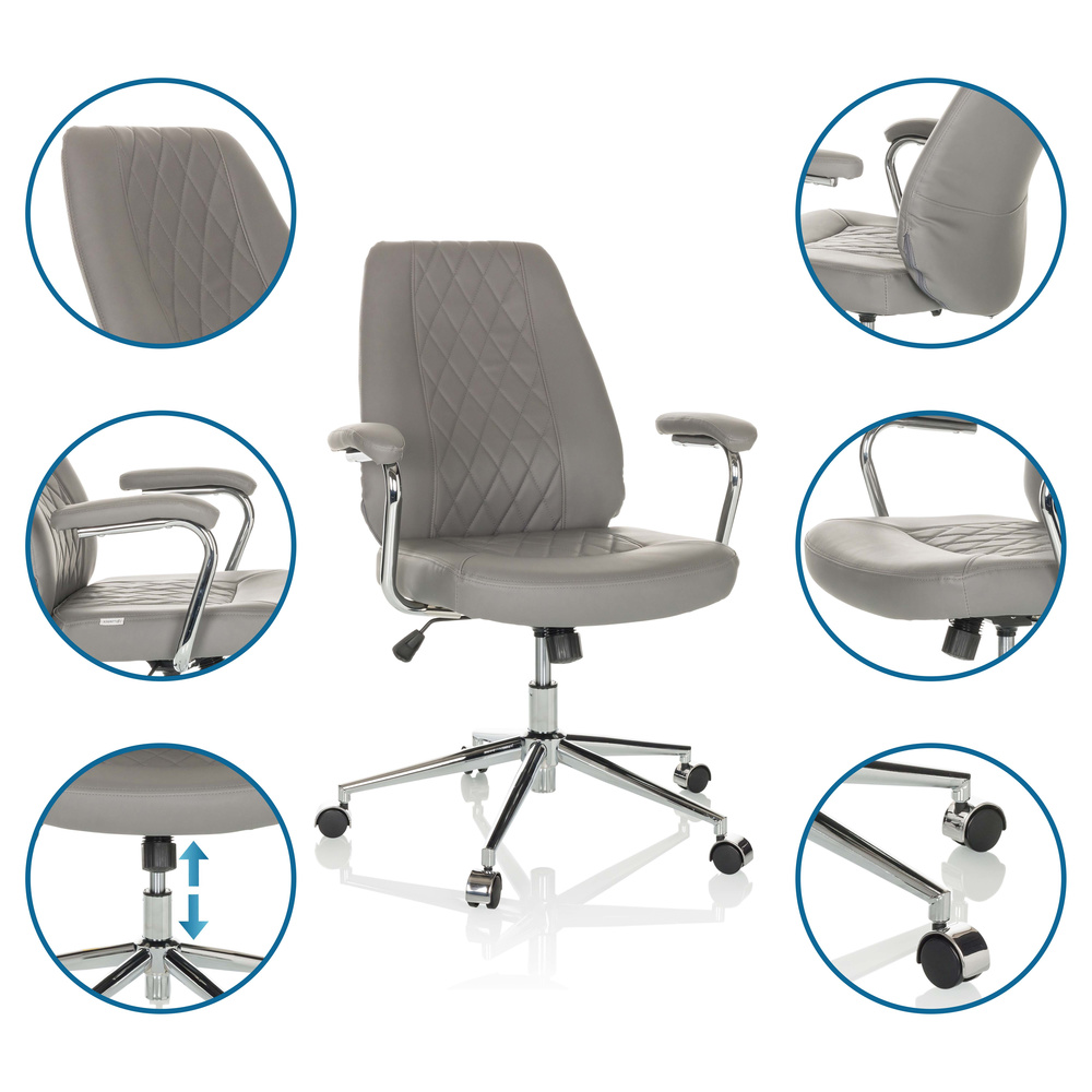 THEO I Office chair Swivel Faux leather Grey