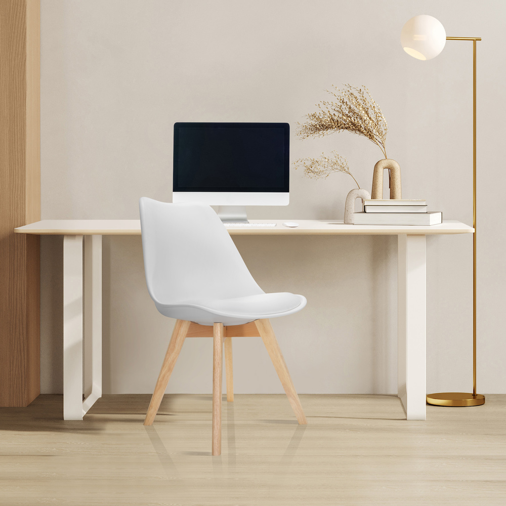 4x Scandi Dining Chair Plastic White