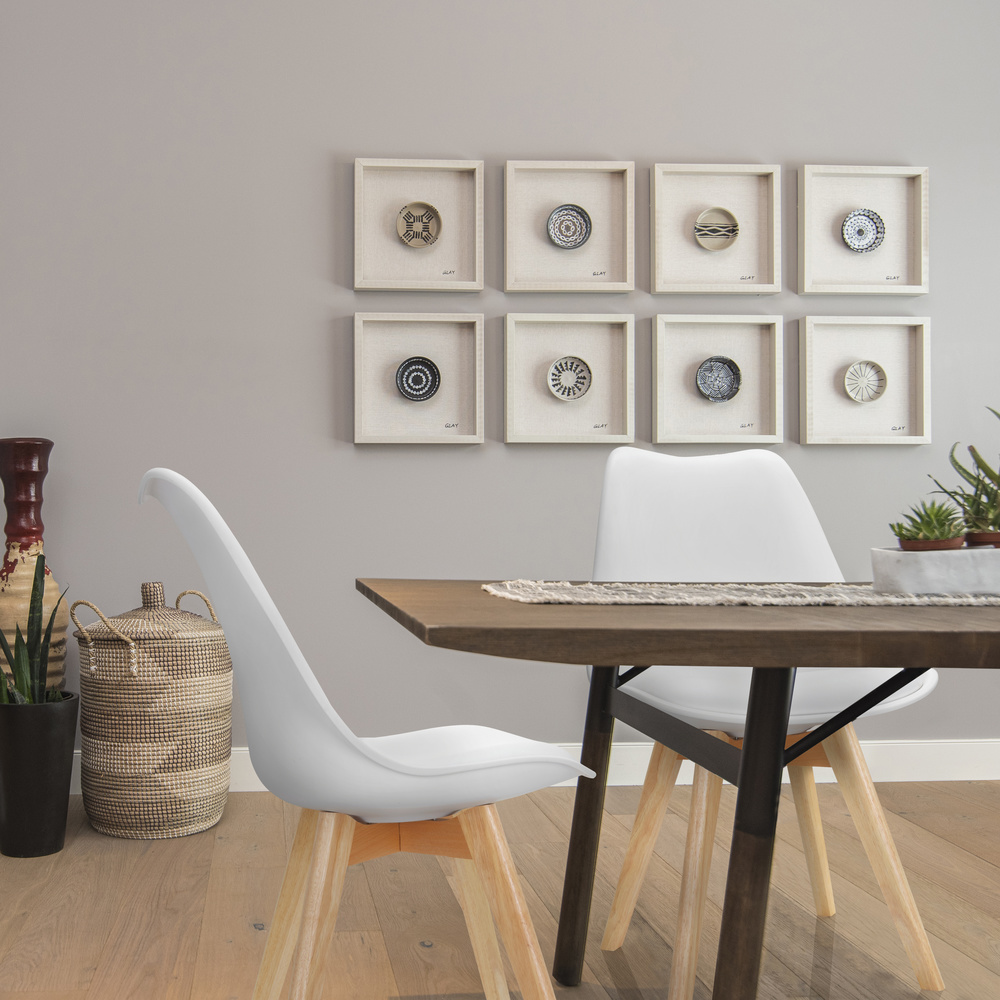 4x Scandi Dining Chair Plastic White