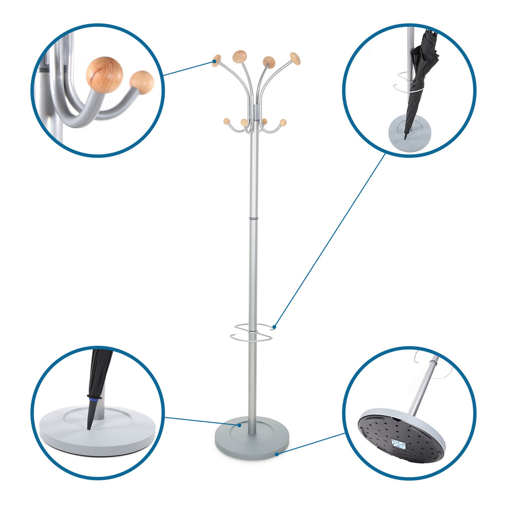 SPACE Coat rack Metal Silver