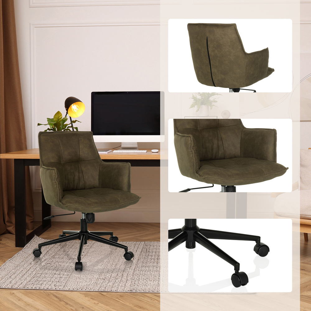 SOLAO LIFE Office Chair Swivel Fabric Dark Grey