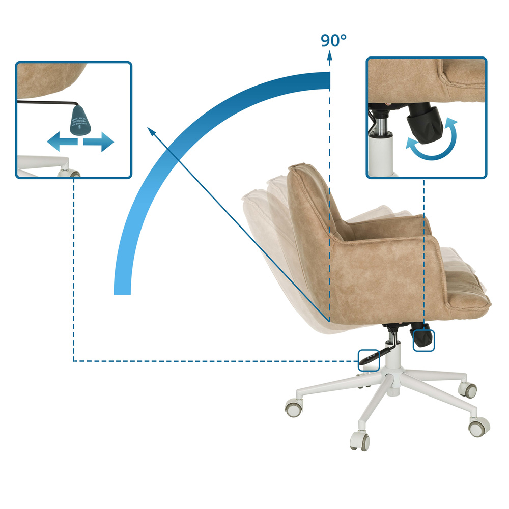 SOLAO LIFE W Office Chair Swivel Fabric Beige