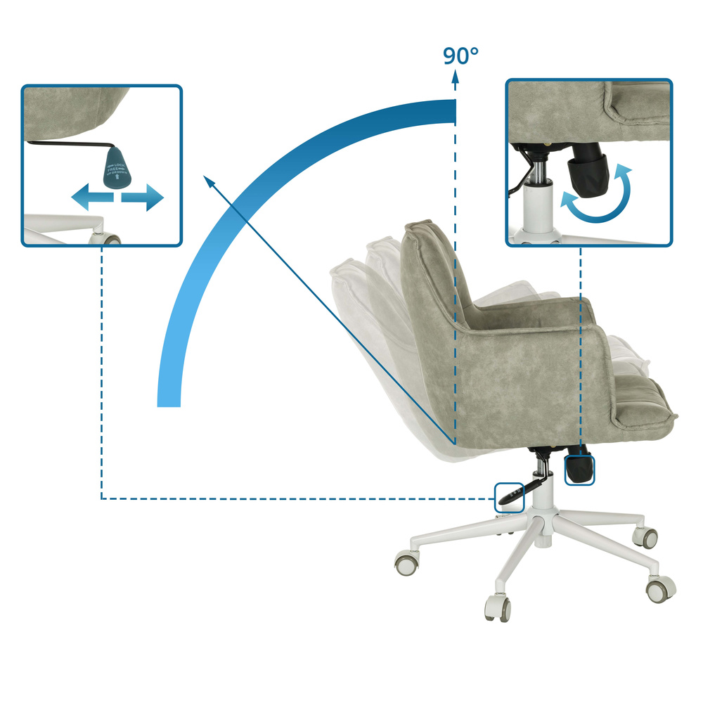SOLAO LIFE W Office Chair Swivel Fabric Mint-Green