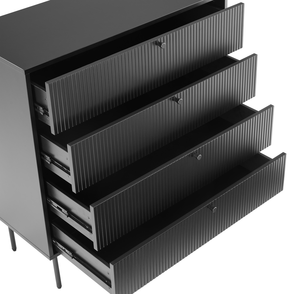 KARBY K Chest of drawers 4 drawers Wood Black