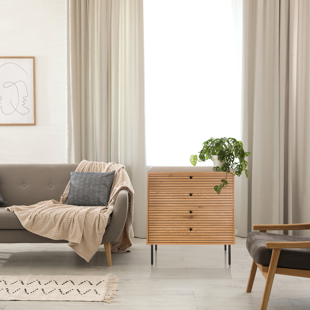 LINNO K Chest of drawers 4 drawers Wood Brown