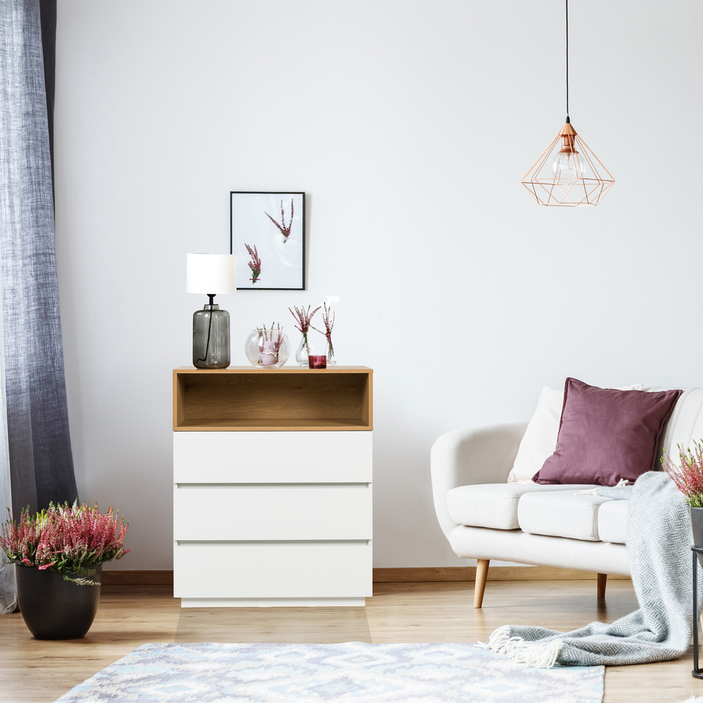 MELMO K Highboard Cabinet Wood White