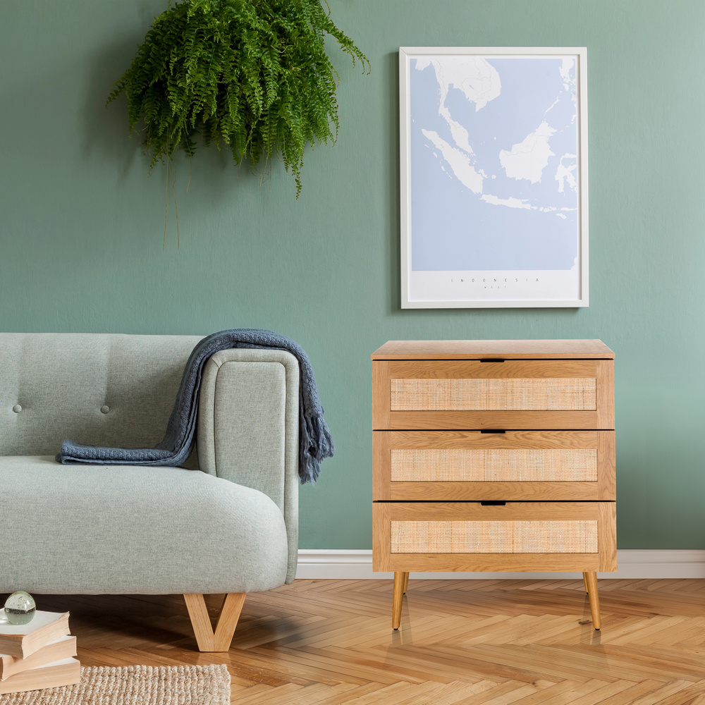 BOHEO K Chest of drawers 3 drawers Wood Oak-look