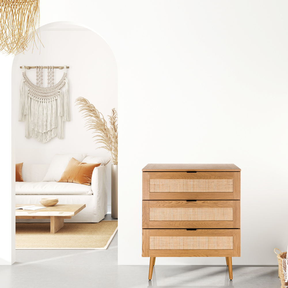 BOHEO K Chest of drawers 3 drawers Wood Oak-look