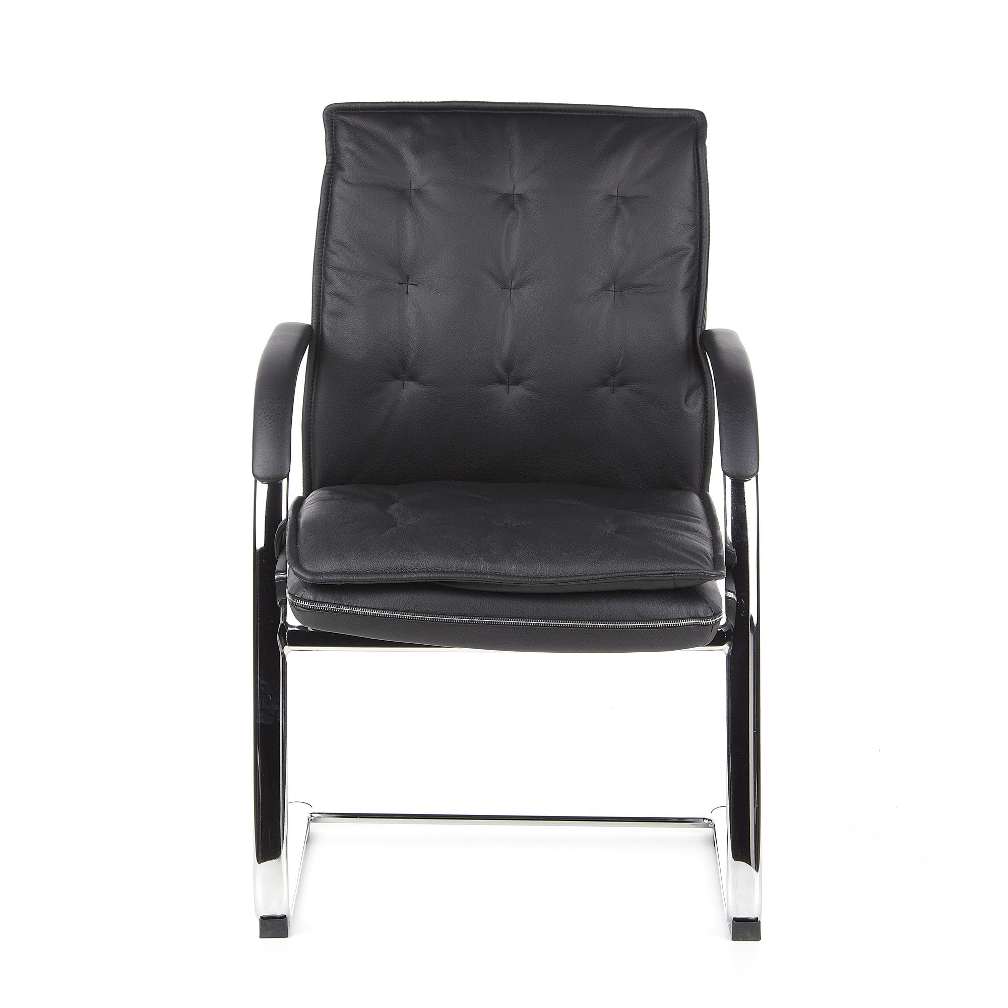 VILLA V Chair  Cantilever chair Leather Black