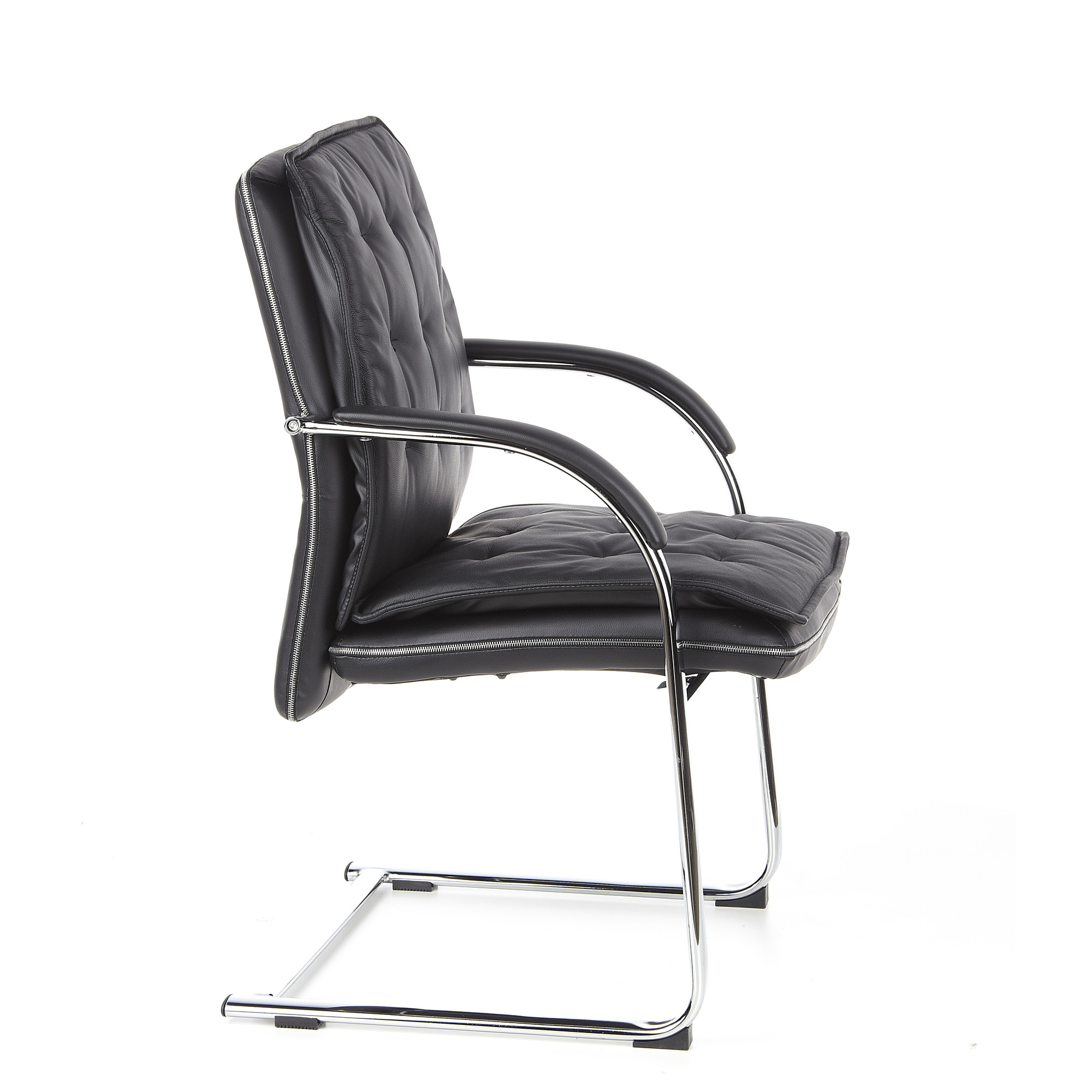 VILLA V Chair  Cantilever chair Leather Black