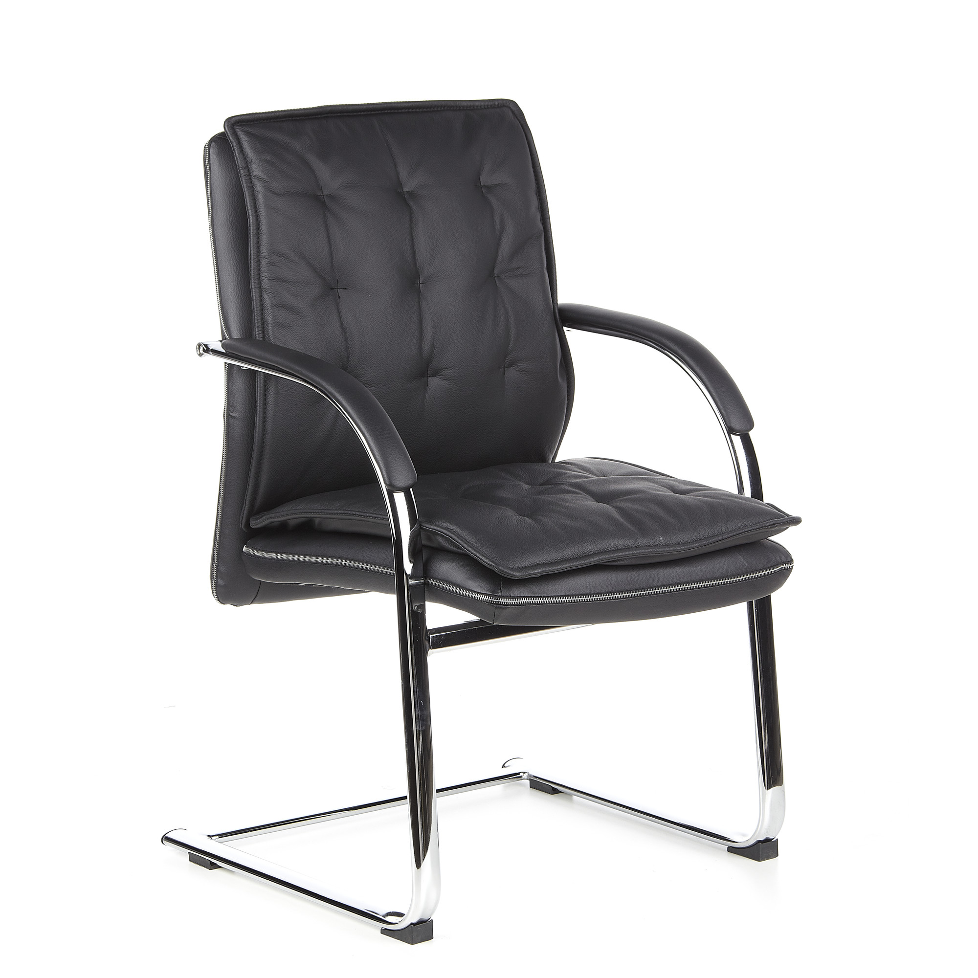VILLA V Chair  Cantilever chair Leather Black