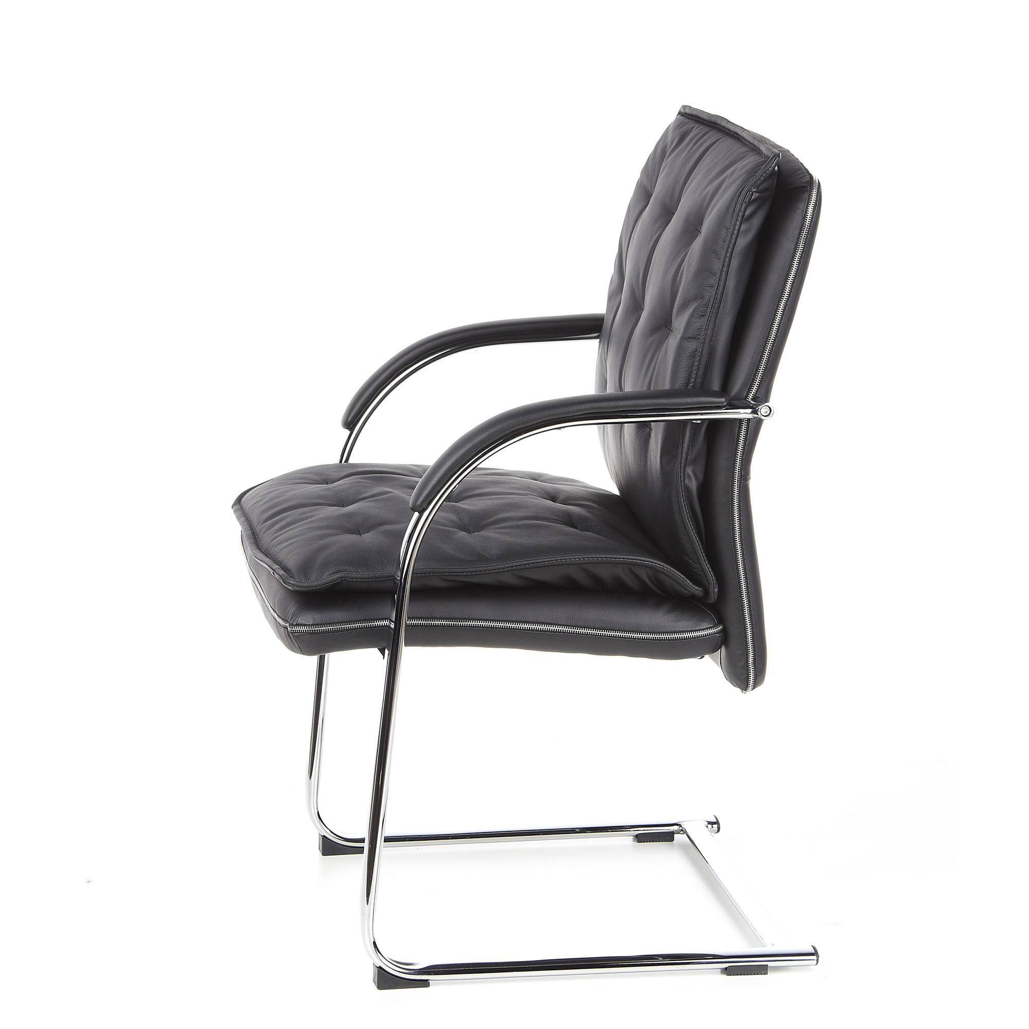 VILLA V Chair  Cantilever chair Leather Black