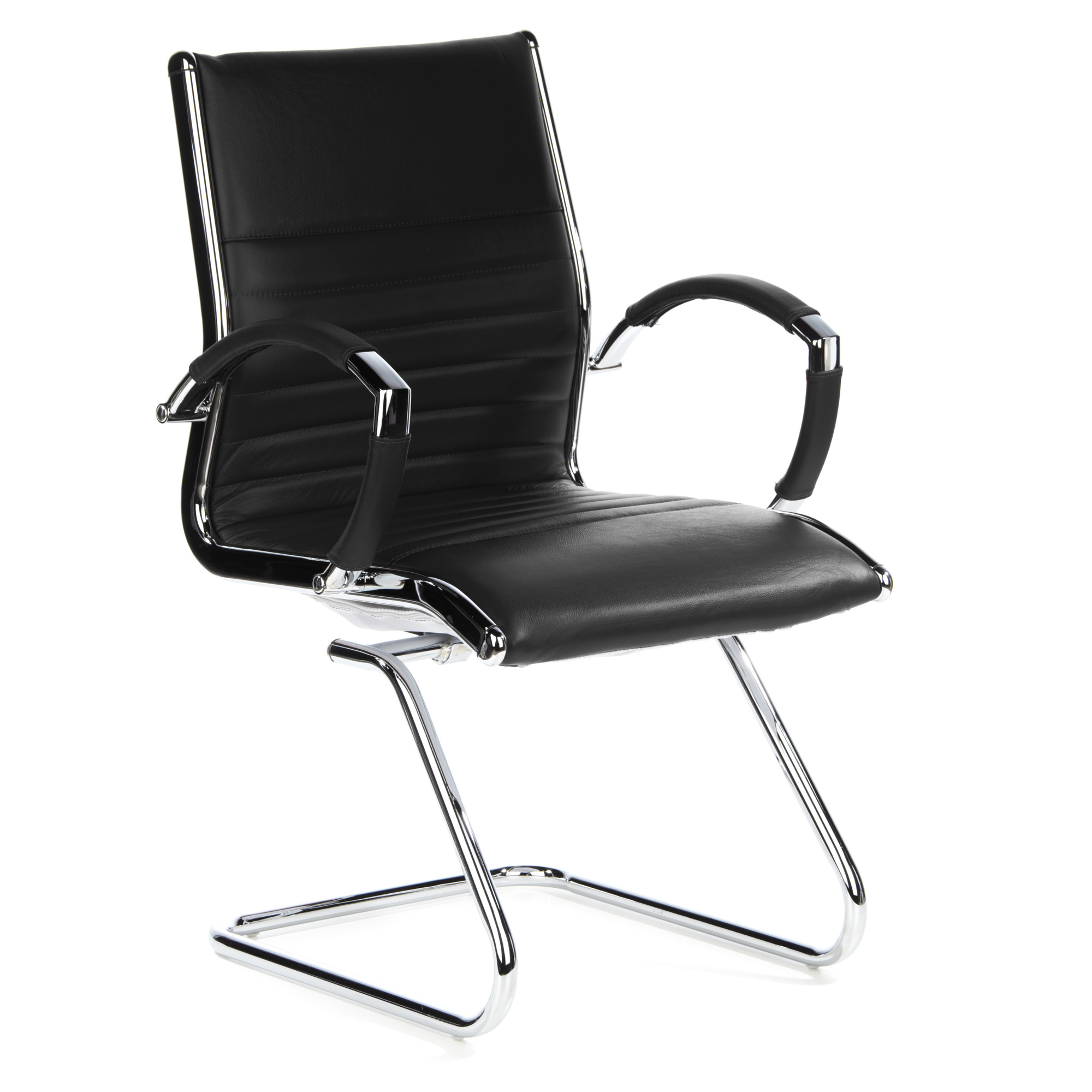 PARMA V chair cantilevered leather black